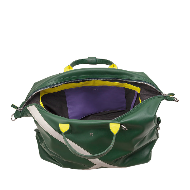 DUDU Borsone in Pelle per Tennis Palestra, 28 Litri, Edizione Limitata, Tracolla Staccabile, Chiusura a Cerniera, Weekender per Viaggi, Borsa Sportiva Pelle