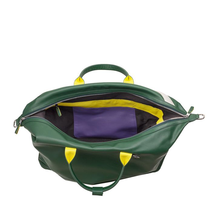 DUDU Borsone in Pelle per Tennis Palestra, 28 Litri, Edizione Limitata, Tracolla Staccabile, Chiusura a Cerniera, Weekender per Viaggi, Borsa Sportiva Pelle