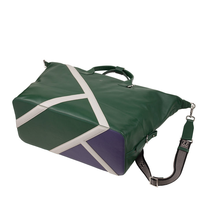 DUDU Borsone in Pelle per Tennis Palestra, 28 Litri, Edizione Limitata, Tracolla Staccabile, Chiusura a Cerniera, Weekender per Viaggi, Borsa Sportiva Pelle