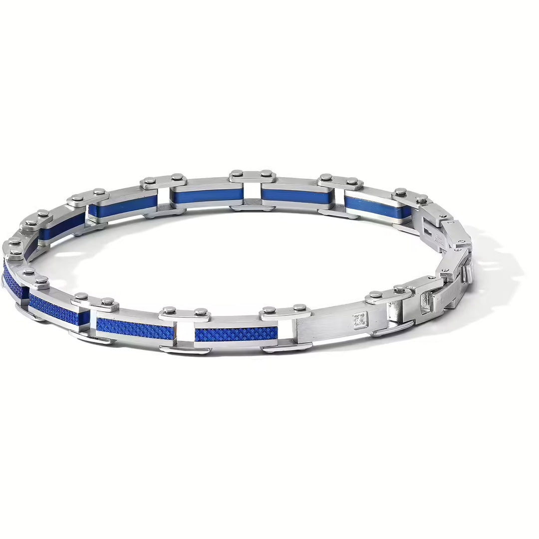 Comete bracciale Texture acciaio finiture PVD blu UBR 1197