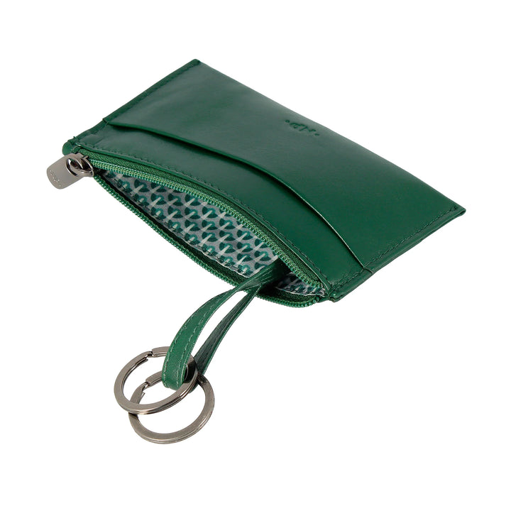Nuvola Pelle Portachiavi e Portamonete in Vera Pelle Nappa Bustina Astuccio con Zip e 2 anelli per le chiavi