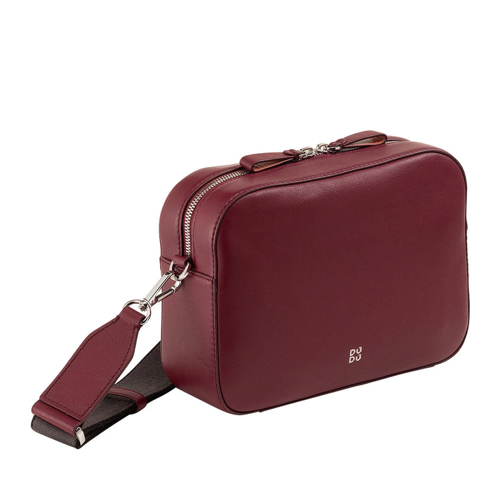 DUDU Borsa a Tracolla Donna Piccola in Pelle, Camera Bag a Spalla con Cinghia Staccabile, Borsetta in Pelle Elegante Compatta