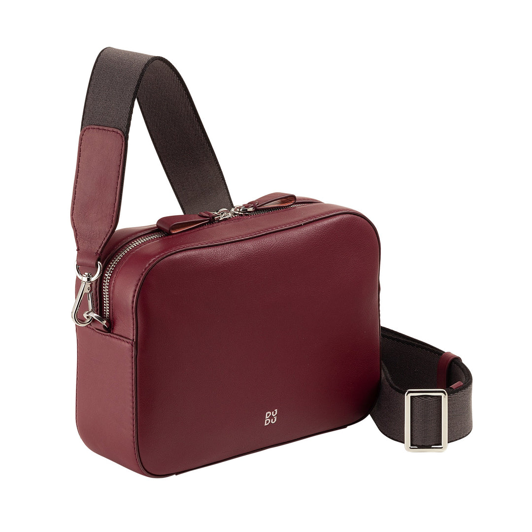 DUDU Borsa a Tracolla Donna Piccola in Pelle, Camera Bag a Spalla con Cinghia Staccabile, Borsetta in Pelle Elegante Compatta