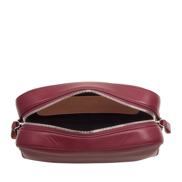 DUDU Borsa a Tracolla Donna Piccola in Pelle, Camera Bag a Spalla con Cinghia Staccabile, Borsetta in Pelle Elegante Compatta