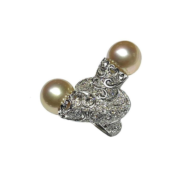 Capodagli anello Nodo Perle oro bianco 18kt diamanti e perle 0020A - Capodagli 1937