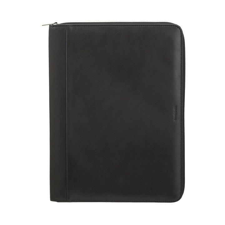 Nuvola Pelle Cartella Portadocumenti A4 in Pelle, Organizer da Lavoro Porta Blocco Note, Portapenne, Porta Tablet con Cerniera a Giro
