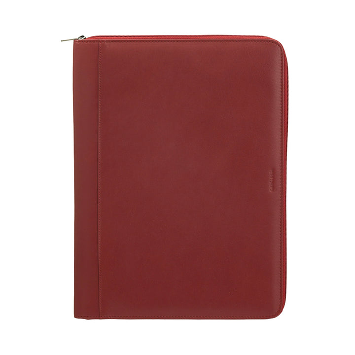Nuvola Pelle Cartella Portadocumenti A4 in Pelle, Organizer da Lavoro Porta Blocco Note, Portapenne, Porta Tablet con Cerniera a Giro