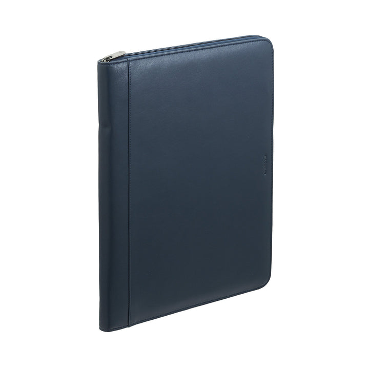 Nuvola Pelle Cartella Portadocumenti A4 in Pelle, Organizer da Lavoro Porta Blocco Note, Portapenne, Porta Tablet con Cerniera a Giro
