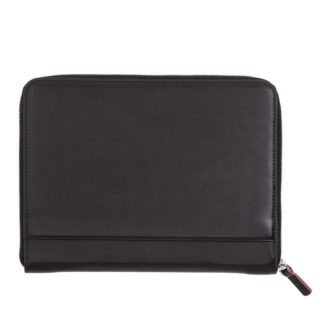 DUDU Cartella Portadocumenti A5 in Vera Pelle da Uomo Donna, Porta Tablet iPad Mini, Portablocchi, Organizer per Blocco Note Quaderno A5