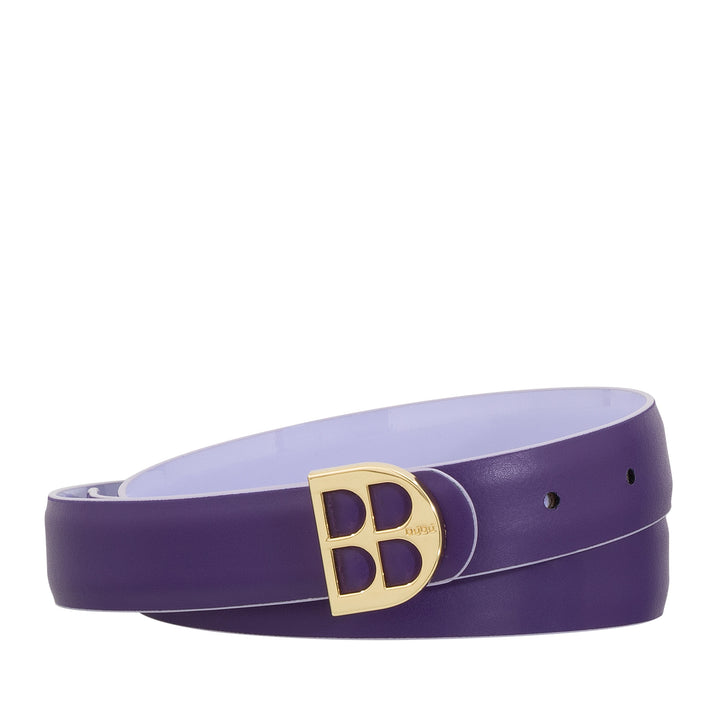 DUDU Cintura Donna in Vernice, Vera Pelle Made in Italy, H 23mm, Reversibile, Sottile, Cintura Elegante di Alta Qualità