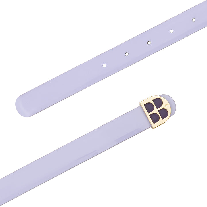 DUDU Cintura Donna in Vernice, Vera Pelle Made in Italy, H 23mm, Reversibile, Sottile, Cintura Elegante di Alta Qualità