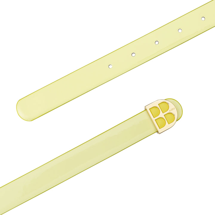 DUDU Cintura Donna in Vernice, Vera Pelle Made in Italy, H 23mm, Reversibile, Sottile, Cintura Elegante di Alta Qualità