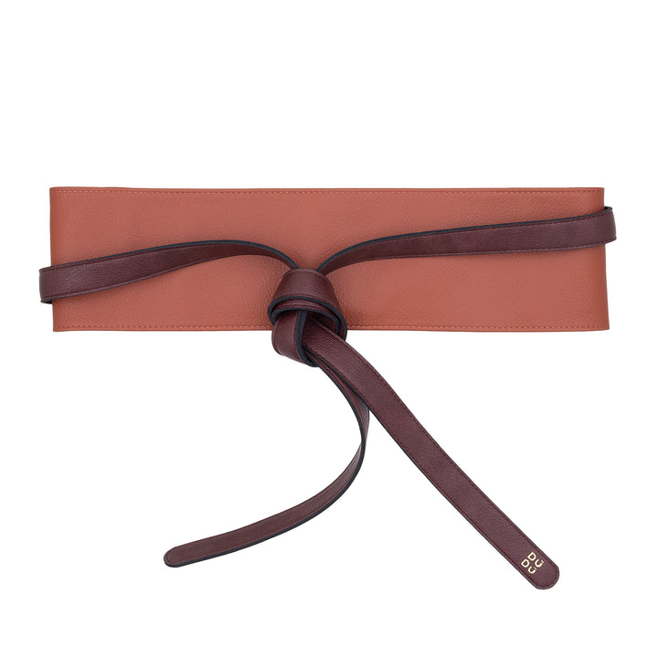 DUDU Cintura Donna Obi in Vera Pelle, made in Italy, Cintura Larga Annodabile Donna per Vestito, Fusciacca in Pelle a Vita Alta