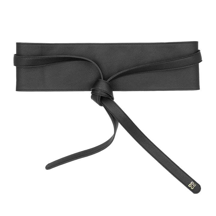 DUDU Cintura Donna Obi in Vera Pelle, made in Italy, Cintura Larga Annodabile Donna per Vestito, Fusciacca in Pelle a Vita Alta