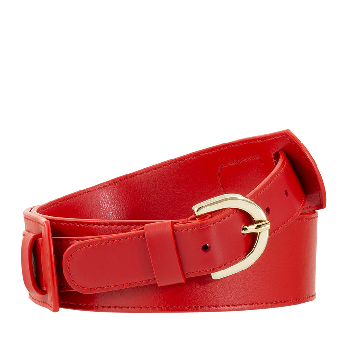 DUDU Cintura in Pelle Donna Made in Italy, H 40mm, con Fibbia Metallica, Larghezza 4cm, Cintura Elegante per Vestito, Pantalone