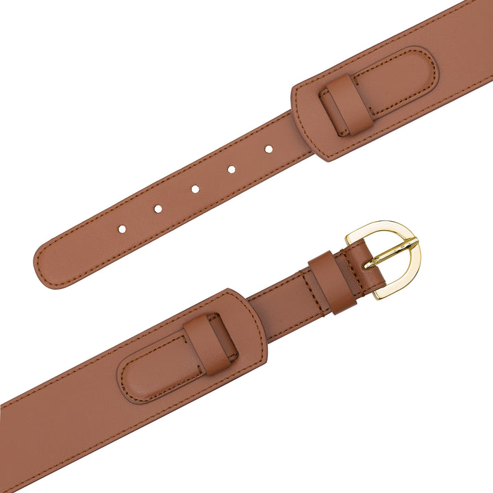 DUDU Cintura in Pelle Donna Made in Italy, H 40mm, con Fibbia Metallica, Larghezza 4cm, Cintura Elegante per Vestito, Pantalone