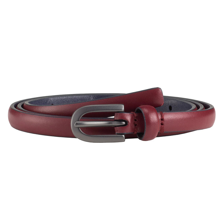 DUDU Cintura Donna Sottile in Vera Pelle Morbida Bicolore Made in Italy Elegante Casual con Fibbia ad Ardiglione