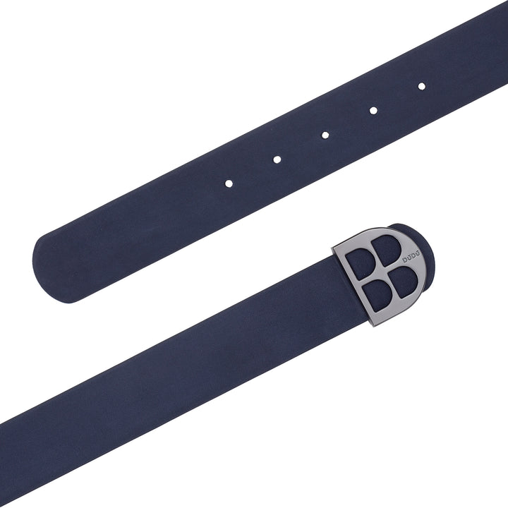 DUDU Cintura Uomo Reversibile in Pelle Liscia e Nabuk Bicolore, Made in Italy, Double Face, con Fibbia Personalizzata