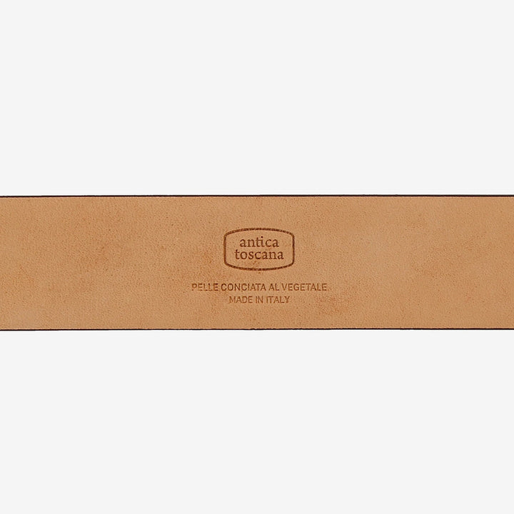 Antica Toscana Cintura Uomo Made in Italy in Vera Pelle H 3,4 cm Accorciabile con Fibbia ad Ardiglione