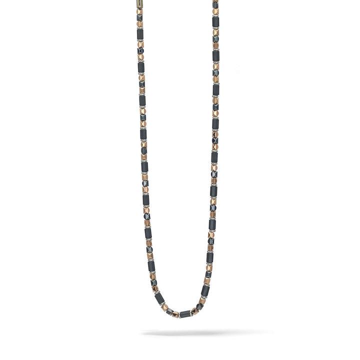 Comete collana Navy acciaio finitura PVD oro rosa ematite UGL 734 - Capodagli 1937