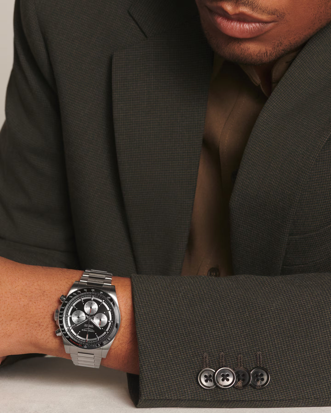 Longines orologio Conquest Chronograph 42mm nero automatico acciaio L3.835.4.52.6