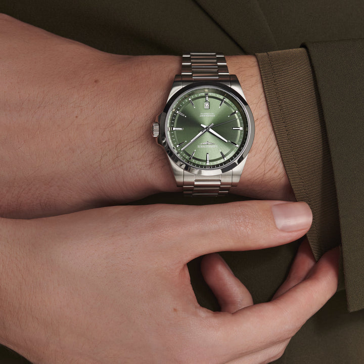 Longines orologio Conquest 2023 41mm verde acciaio automatico L3.830.4.02.6