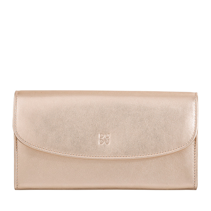 DUDU Portafoglio Donna Grande in Pelle Colorata, Portafoglio Continental, Tasche Porta Carte di Credito, Portamonete con Cerniera