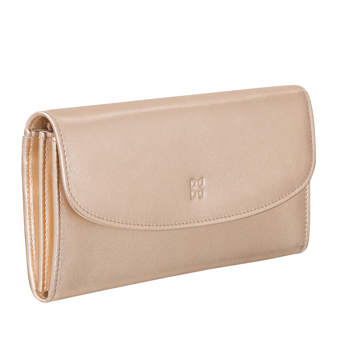 DUDU Portafoglio Donna Grande in Pelle Colorata, Portafoglio Continental, Tasche Porta Carte di Credito, Portamonete con Cerniera