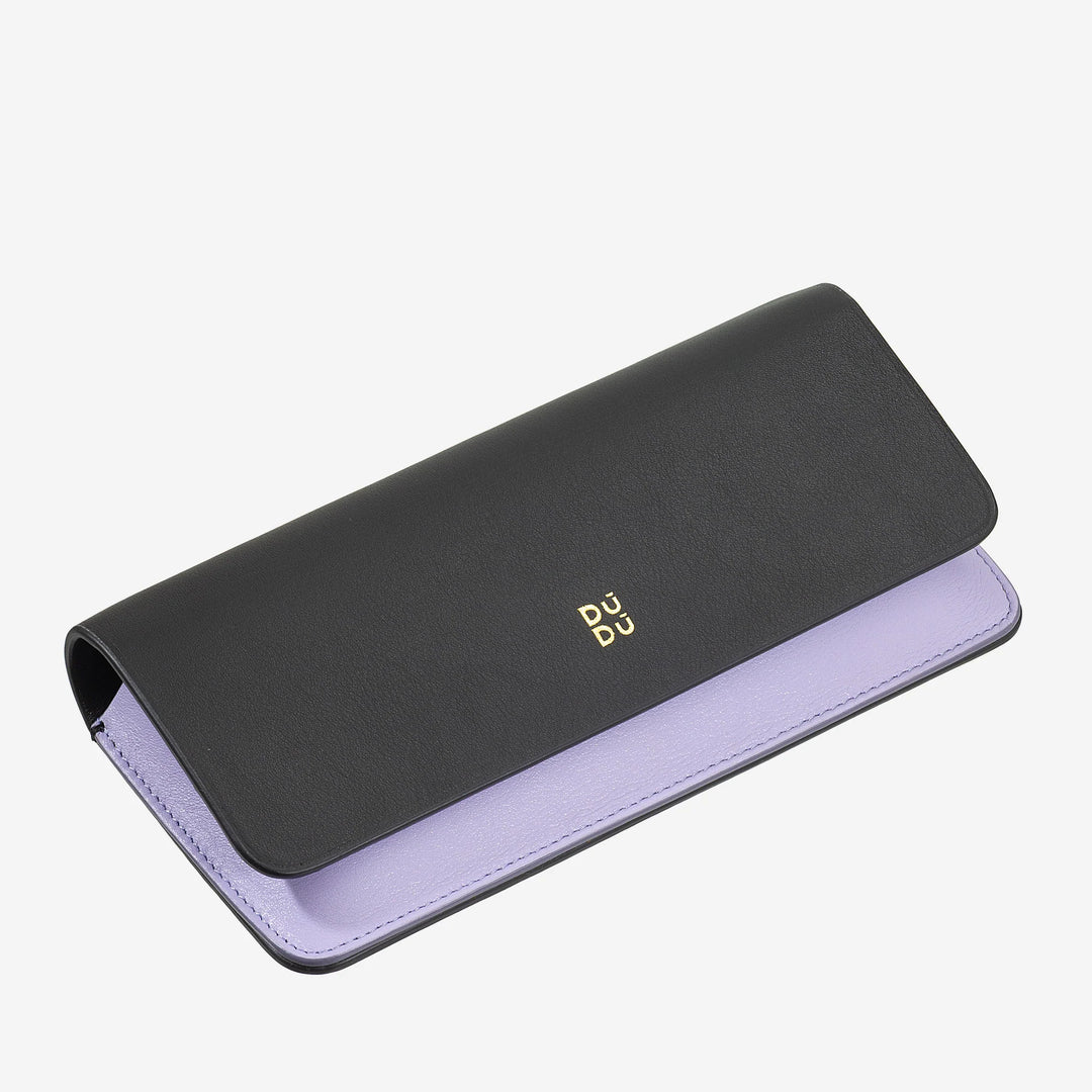 DUDU Custodia Porta Occhiali da Vista e Occhiali da Sole in Vera Pelle Morbida con Chiusura Magnetica, Astuccio Portaocchiali Colorato