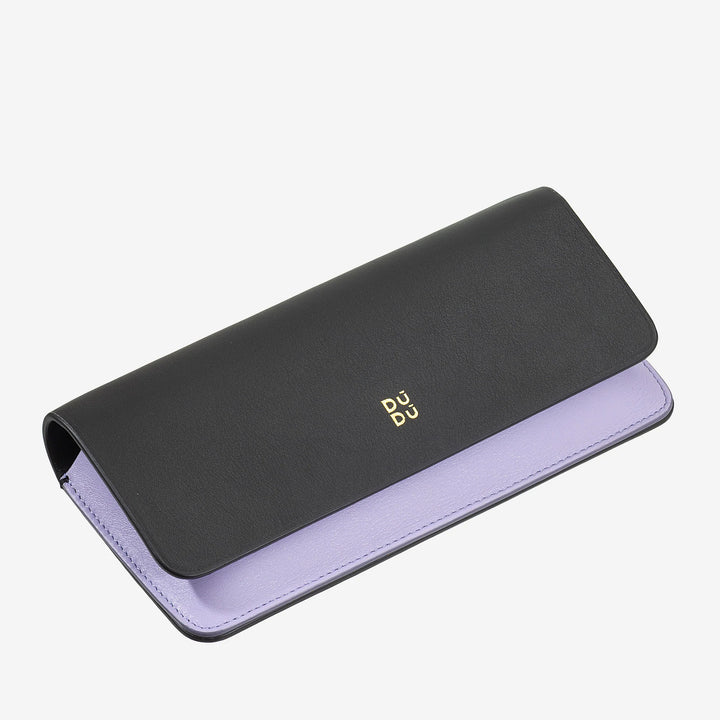 DUDU Custodia Porta Occhiali da Vista e Occhiali da Sole in Vera Pelle Morbida con Chiusura Magnetica, Astuccio Portaocchiali Colorato