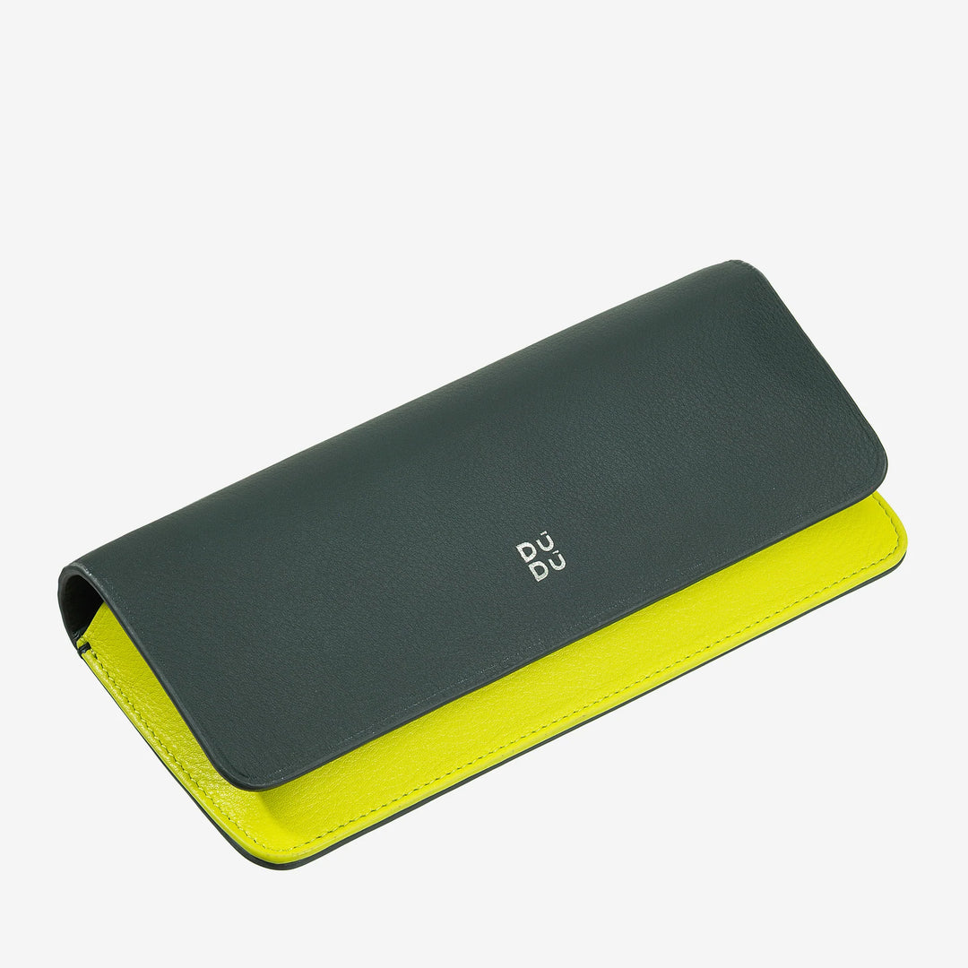 DUDU Custodia Porta Occhiali da Vista e Occhiali da Sole in Vera Pelle Morbida con Chiusura Magnetica, Astuccio Portaocchiali Colorato