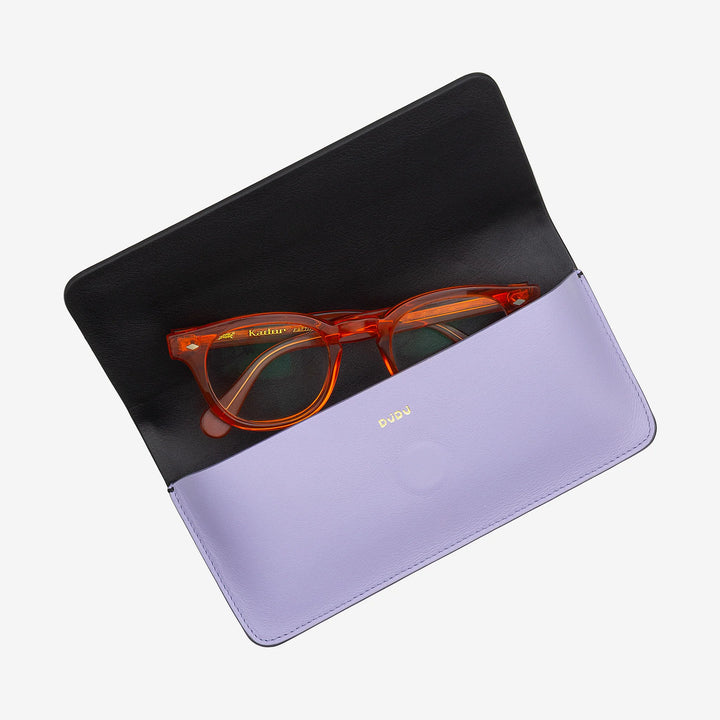 DUDU Custodia Porta Occhiali da Vista e Occhiali da Sole in Vera Pelle Morbida con Chiusura Magnetica, Astuccio Portaocchiali Colorato