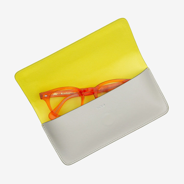 DUDU Custodia Porta Occhiali da Vista e Occhiali da Sole in Vera Pelle Morbida con Chiusura Magnetica, Astuccio Portaocchiali Colorato
