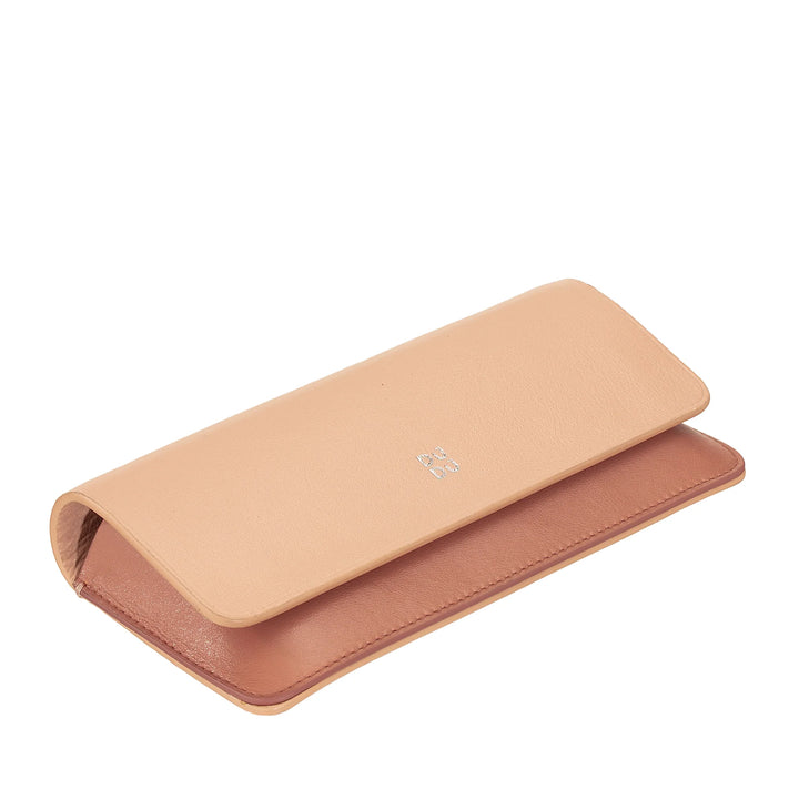 DUDU Custodia Porta Occhiali da Vista e Occhiali da Sole in Vera Pelle Morbida con Chiusura Magnetica, Astuccio Portaocchiali Colorato