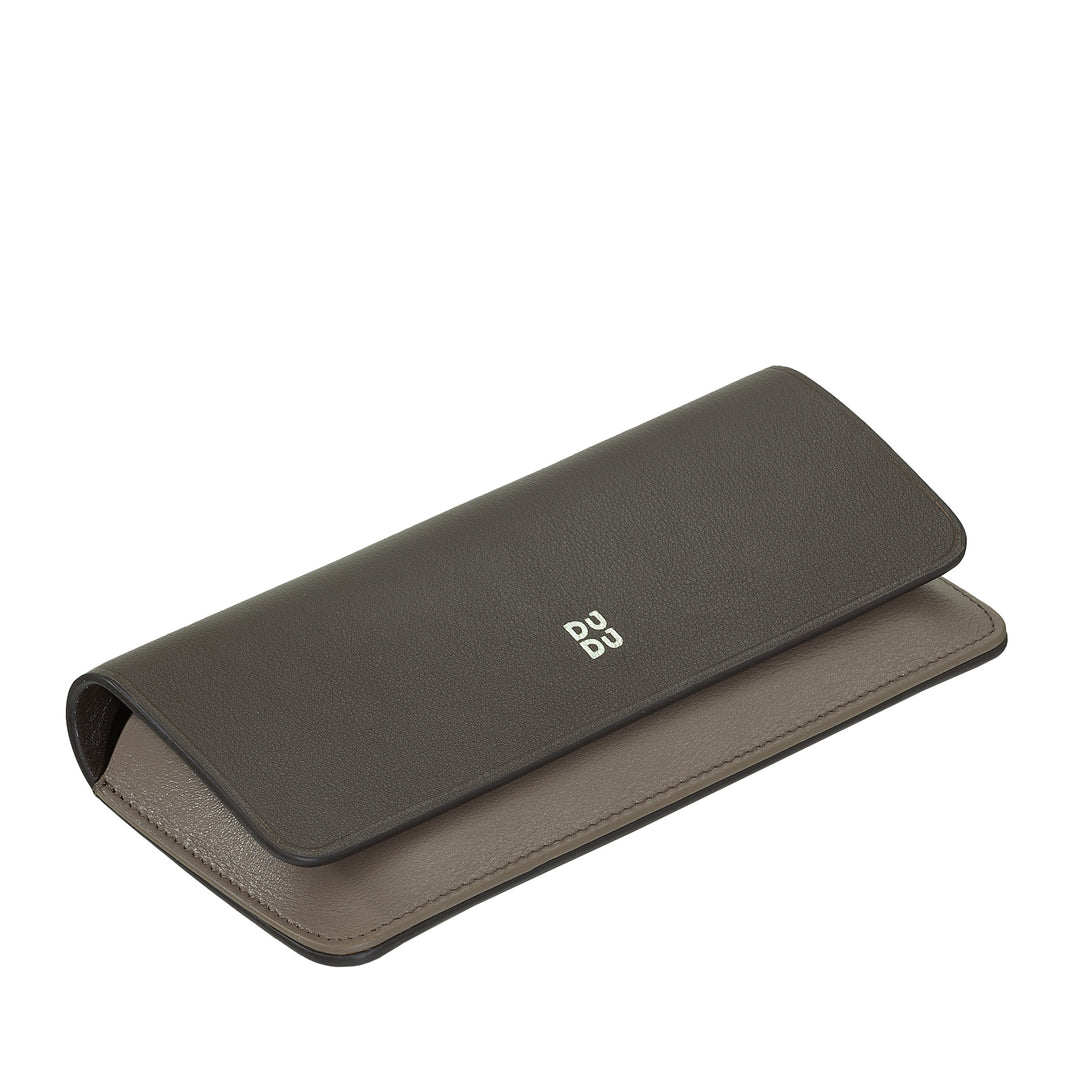 DUDU Custodia Porta Occhiali da Vista e Occhiali da Sole in Vera Pelle Morbida con Chiusura Magnetica, Astuccio Portaocchiali Colorato