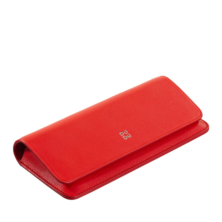 DUDU Custodia Porta Occhiali da Vista e Occhiali da Sole in Vera Pelle Morbida con Chiusura Magnetica, Astuccio Portaocchiali Colorato