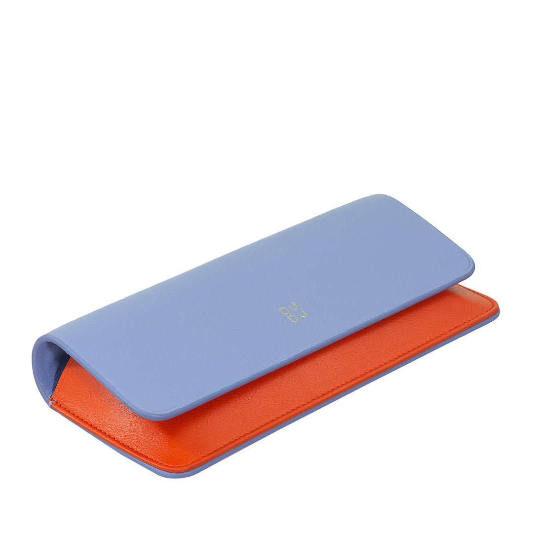 DUDU Custodia Porta Occhiali da Vista e Occhiali da Sole in Vera Pelle Morbida con Chiusura Magnetica, Astuccio Portaocchiali Colorato