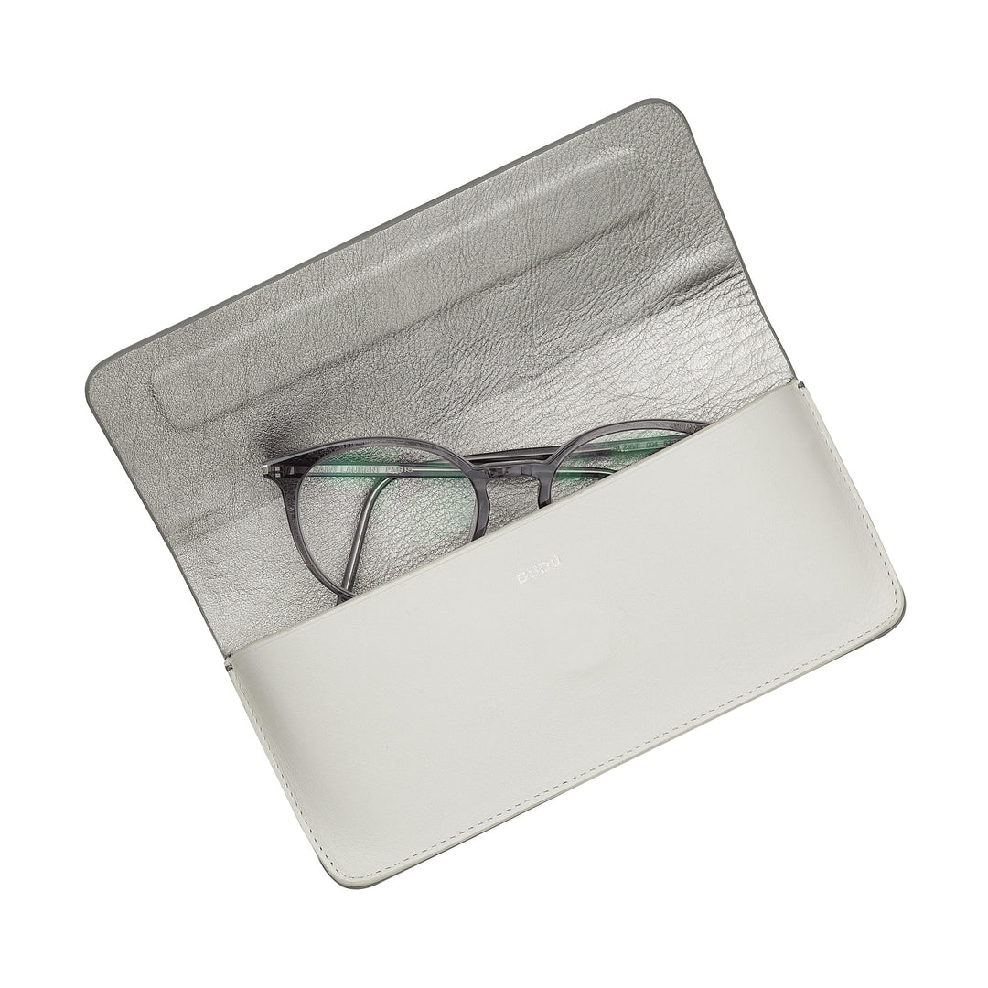 DUDU Custodia Porta Occhiali da Vista e Occhiali da Sole in Vera Pelle Morbida con Chiusura Magnetica, Astuccio Portaocchiali Colorato