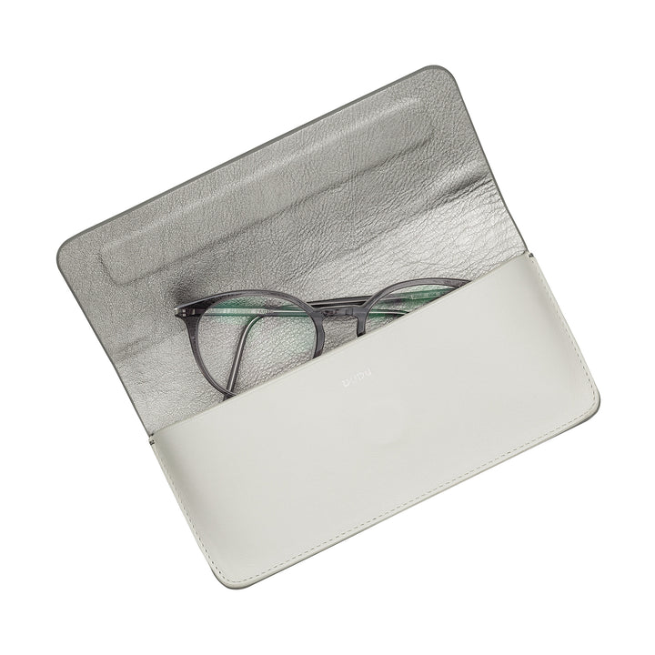 DUDU Custodia Porta Occhiali da Vista e Occhiali da Sole in Vera Pelle Morbida con Chiusura Magnetica, Astuccio Portaocchiali Colorato