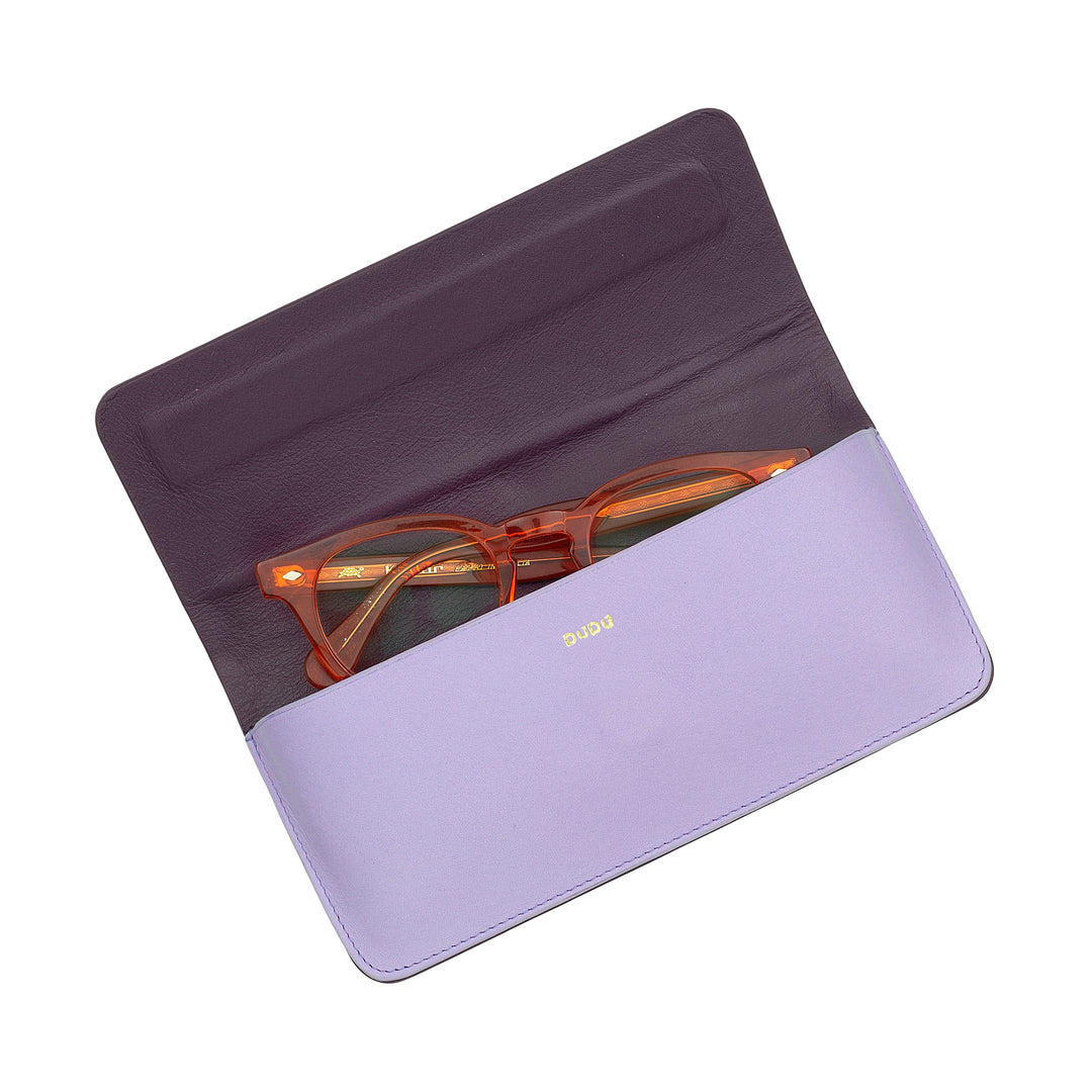 DUDU Custodia Porta Occhiali da Vista e Occhiali da Sole in Vera Pelle Morbida con Chiusura Magnetica, Astuccio Portaocchiali Colorato