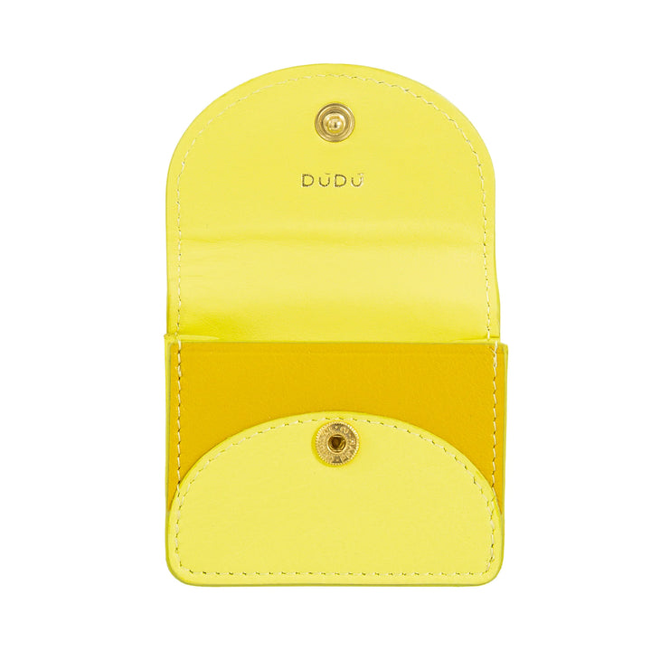 DUDU Custodia Porta Auricolari Air Pod in Vera Pelle con Portachiavi - Mini Cover con Moschettone, Elegante e Compatta