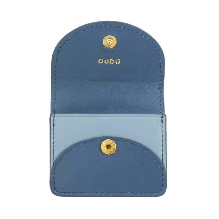 DUDU Custodia Porta Auricolari Air Pod in Vera Pelle con Portachiavi - Mini Cover con Moschettone, Elegante e Compatta