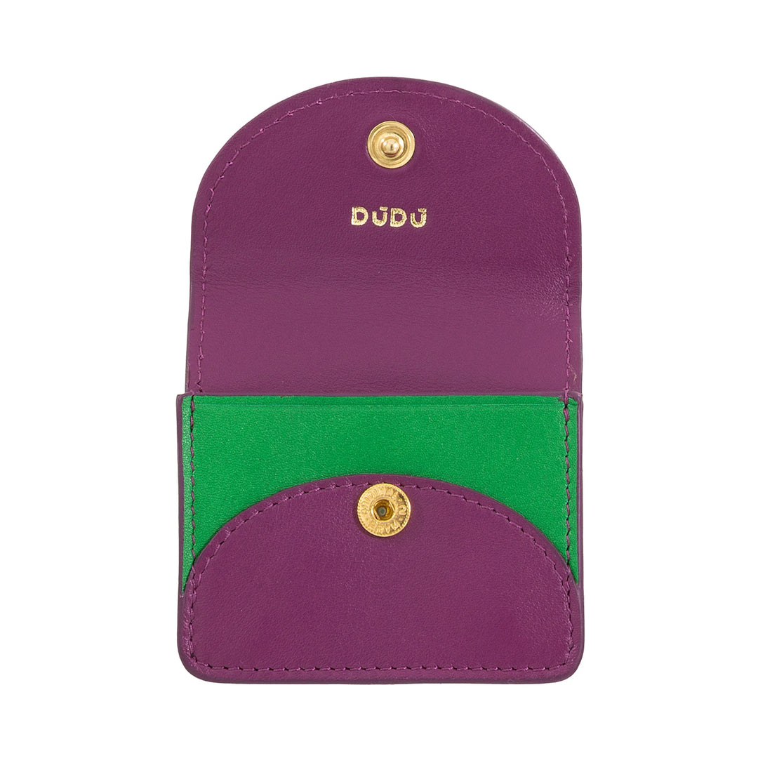 DUDU Custodia Porta Auricolari Air Pod in Vera Pelle con Portachiavi - Mini Cover con Moschettone, Elegante e Compatta