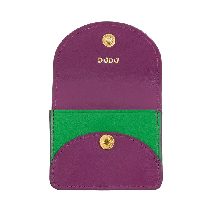 DUDU Custodia Porta Auricolari Air Pod in Vera Pelle con Portachiavi - Mini Cover con Moschettone, Elegante e Compatta