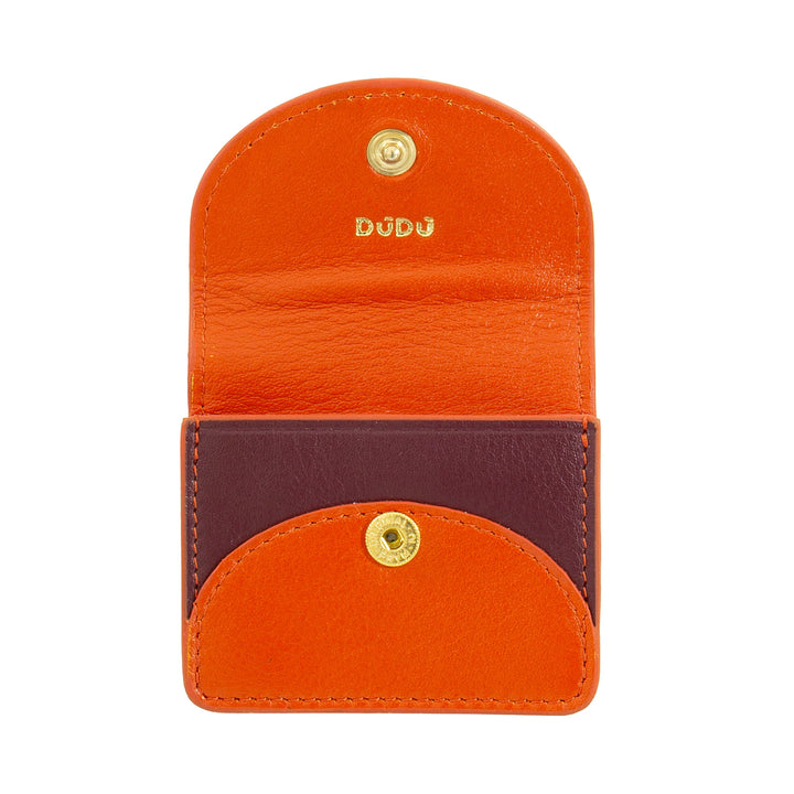 DUDU Custodia Porta Auricolari Air Pod in Vera Pelle con Portachiavi - Mini Cover con Moschettone, Elegante e Compatta