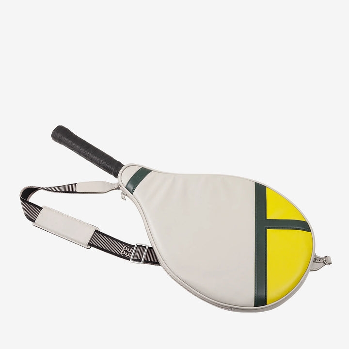 DUDU Custodia Racchetta Tennis in Vera Pelle, Cover Edizione Limitata, Fodero Imbottito con Cerniera, Tasca Laterale e Tracolla