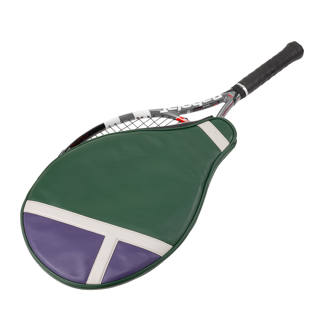 DUDU Custodia Racchetta Tennis in Vera Pelle, Cover Edizione Limitata, Fodero Imbottito con Cerniera, Tasca Laterale e Tracolla