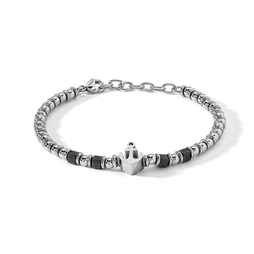 Comete bracciale Collezione Navy Ancora acciaio ed ematite grigia UBR1264