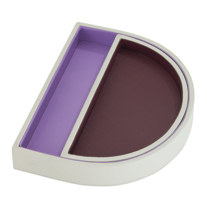 DUDU Doppio Svuotatasche Rigido a Forma di D di Design in Pelle, Portaoggetti da Ingresso Casa, da Scrivania Ufficio, Vassoio Moderno Elegante