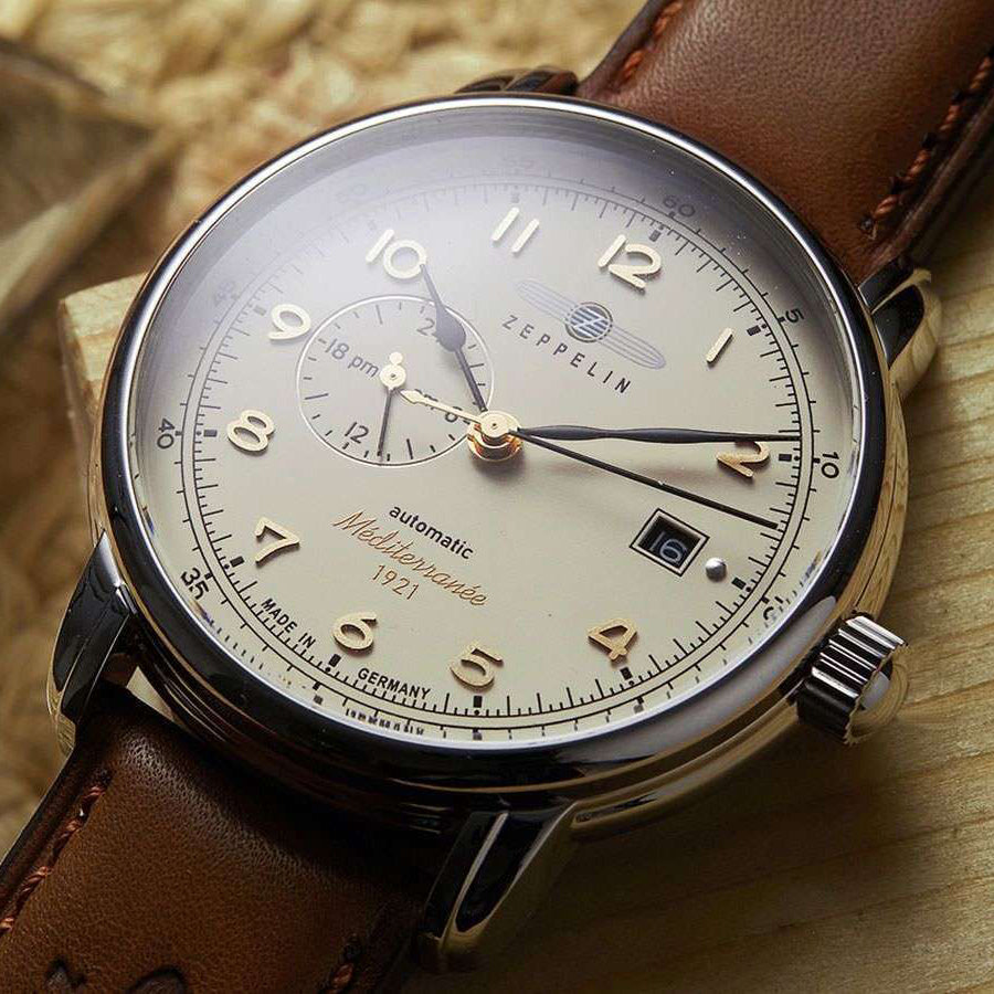 Zeppelin LZ121 Mediterranèe 24ore 40mm beige automatico acciaio 9668-5